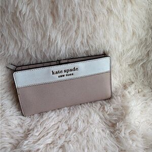 kate spade Two-Tone Cream & Beige Zip Wallet